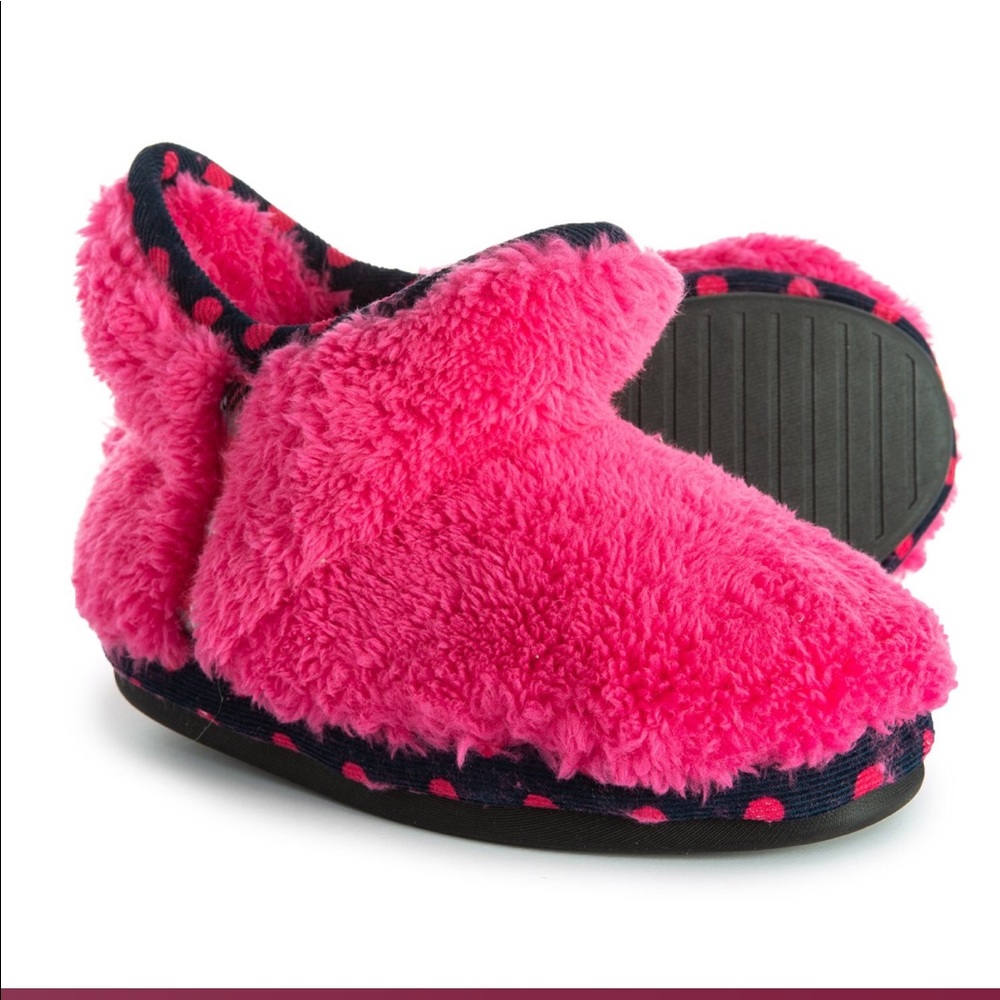 Dearfoams Pile Bootie Slippers For Girls Pink